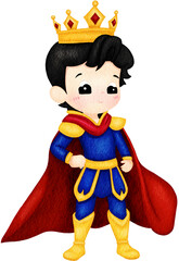 ute Prince Characters.Royal Boys in Red and Blue Costumes.