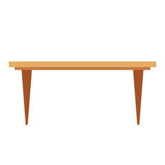 Simple long wooden table. Vector design illustration.