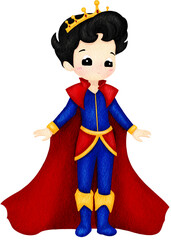 ute Prince Characters.Royal Boys in Red and Blue Costumes.