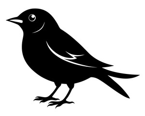 Songbird Silhouette Vector & Singing Bird SVG Design