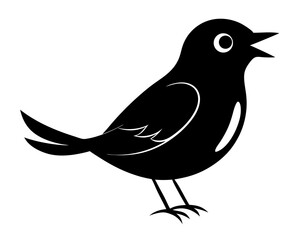 Songbird Silhouette Vector & Singing Bird SVG Design