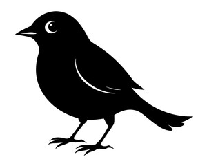 Songbird Silhouette Vector & Singing Bird SVG Design