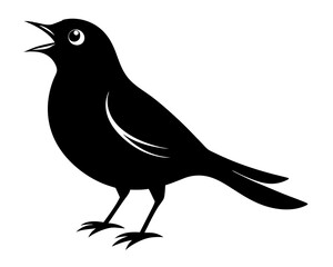 Songbird Silhouette Vector & Singing Bird SVG Design