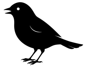 Songbird Silhouette Vector & Singing Bird SVG Design
