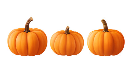 Pack of Pumpkin Set Against Transparent Background for Seasonal Decor, Cooking, or Fall-Themed Projects