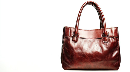 Fototapeta premium Stylish, elegant, and modern brown leather handbag with spacious interior, perfect for any occasion.
