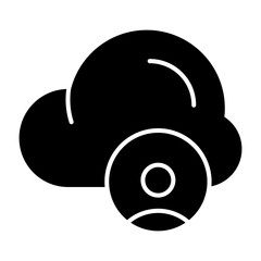 Cloud User Solid Icon