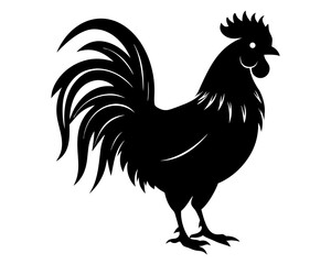 Rooster Silhouette Vector & Farm Animal SVG Design