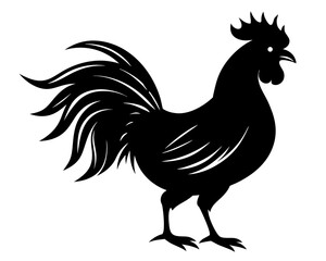 Rooster Silhouette Vector & Farm Animal SVG Design