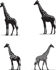 Cute Giraffe Vector Illustration – Cartoon Style Animal Design