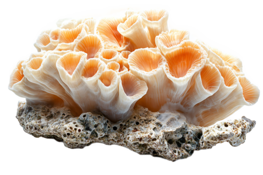  Striking red coral specimen with detailed branching pattern on transparent background, perfect for marine ecosystem awareness and ocean advocacy 