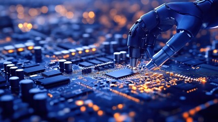 Automated PCB Assembly Line with High-Precision Robots for Quality Electronic Device Production in Electronics Factory
