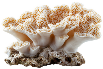  Vivid red coral branch with complex branching structure on transparent background, perfect for reef conservation campaigns and ocean health initiatives 