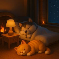 a warm and cozy night.Generative AI
