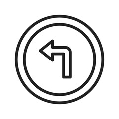 Left Turn icon vector image. Suitable for mobile apps, web apps and print media.