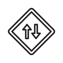 Two Way Road icon vector image. Suitable for mobile apps, web apps and print media.