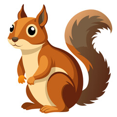 Cute cartoon squirrel vector image illustration of wildlife animal rodent with bushy tail and big eyes