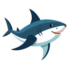 Cartoon shark vector illustration great white shark clip art ocean animal predator sea life underwater marine life 