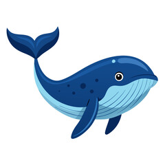 Illustration of a cute blue whale swimming in the ocean for kids and marine life enthusiasts design vector