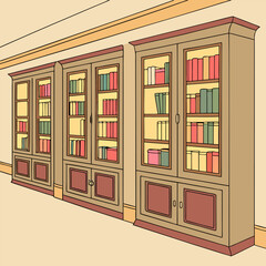 Library environment shelves full of books people taking books off shelves, people reading books at table classic library environment design