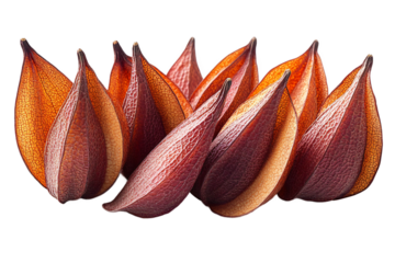  Diverse maple seed pod collection with varying shapes on transparent background, perfect for botanical science education and plant reproduction study 