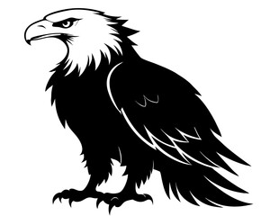 American Bald Eagle Silhouette Vector & Patriotic Bird SVG