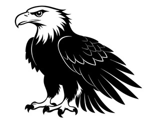 American Bald Eagle Silhouette Vector & Patriotic Bird SVG