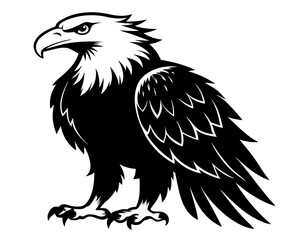 American Bald Eagle Silhouette Vector & Patriotic Bird SVG