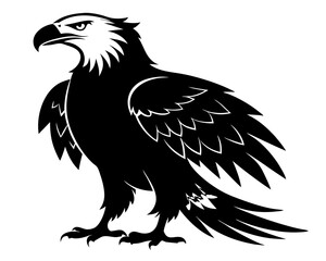 American Bald Eagle Silhouette Vector & Patriotic Bird SVG