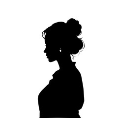 Silhouette of Woman Contemplating Against White Background  