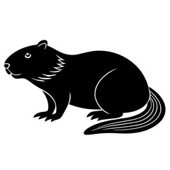 Beaver Line Art Vector Black and White Illustration Design
