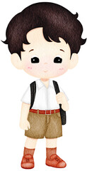 Cute Thai Boy in School Uniform