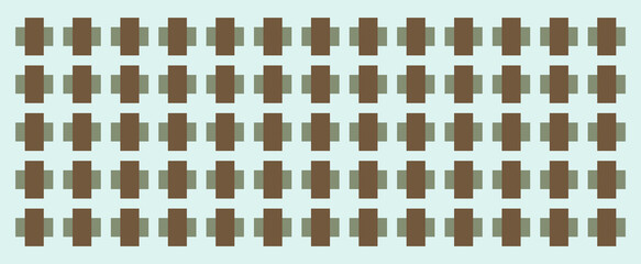 Abstract Geometric Pattern in Brown and Gray on a Light Blue Background
