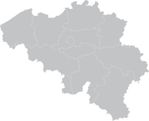 map Belgium – Vector Outline and Political Regions
