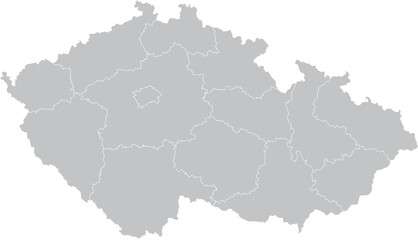 Fototapeta premium map CzechRepublic – Vector Outline and Regions 