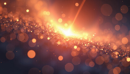 Radiant abstract burst with warm glowing light, dreamy bokeh
