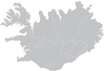 Fototapeta premium map Iceland – Vector Map Outline and Regions 