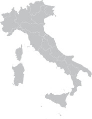 map Italy – Vector Outline and Political Regions

