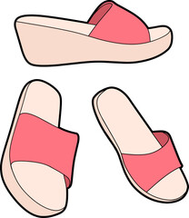 illustration of a bundle of women's high sandals