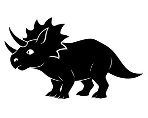 Triceratops Silhouette Vector & Prehistoric Dinosaur SVG