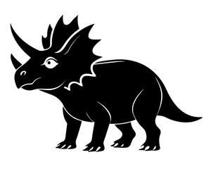 Triceratops Silhouette Vector & Prehistoric Dinosaur SVG