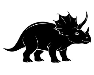 Triceratops Silhouette Vector & Prehistoric Dinosaur SVG