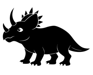 Triceratops Silhouette Vector & Prehistoric Dinosaur SVG