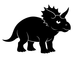 Triceratops Silhouette Vector & Prehistoric Dinosaur SVG