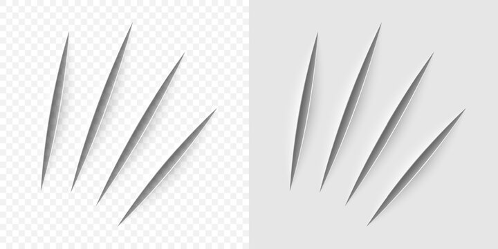 Vector realistic cut with an office knife on paper sheet isolated.