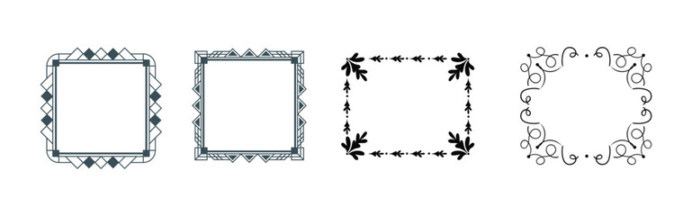 Set  elegant ornamental frames