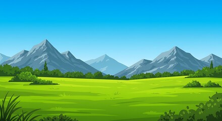 Fototapeta premium Emerald Valley's Embrace AI Generated