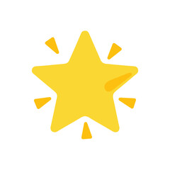Glowing star icon on white background. Vector illustration. 