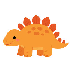 Cute Stegosaurus flat vector cartoon illustration