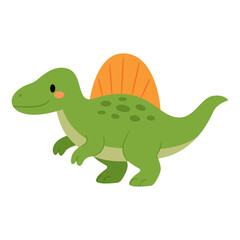 Cute Spinosaurus flat vector cartoon illustration